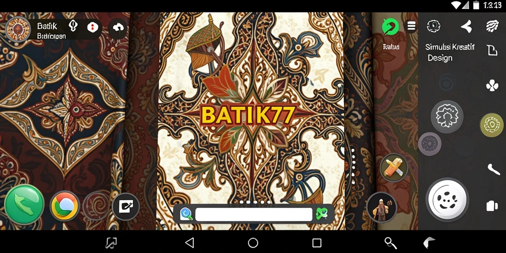 Tampilan screenshot dari gameplay BATIK77 yang menampilkan desain batik kreatif.