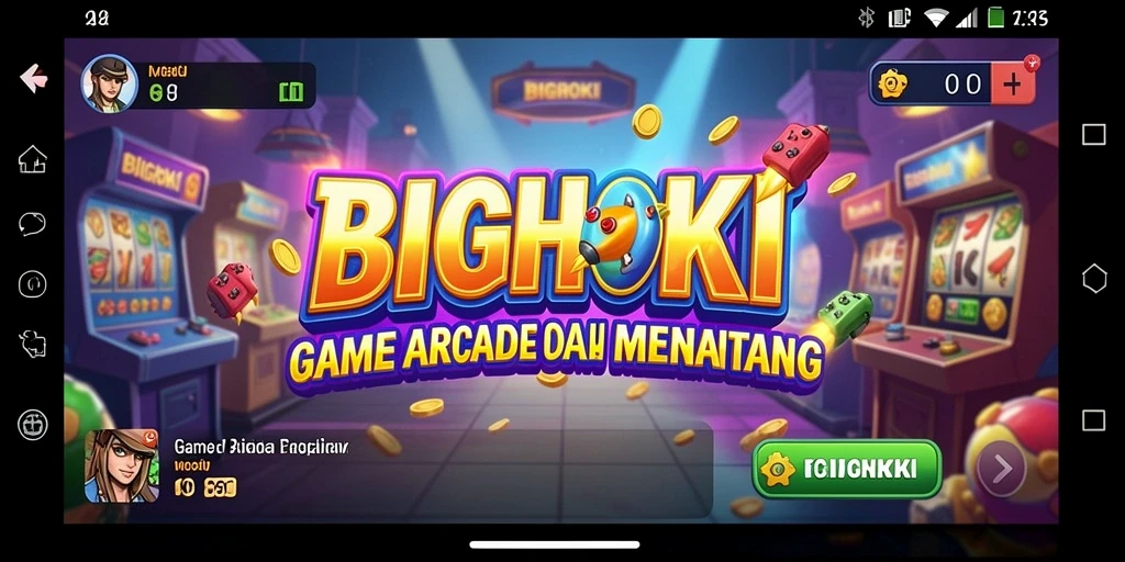 Screenshot utama BIGHOKI menampilkan gameplay Arcade yang seru dan menantang.