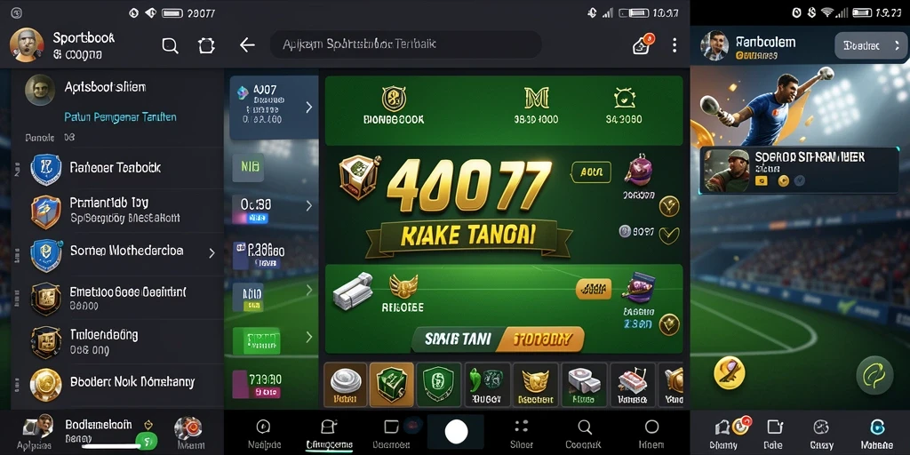Tampilan menarik dari gameplay C0077 di aplikasi Sportsbook.
