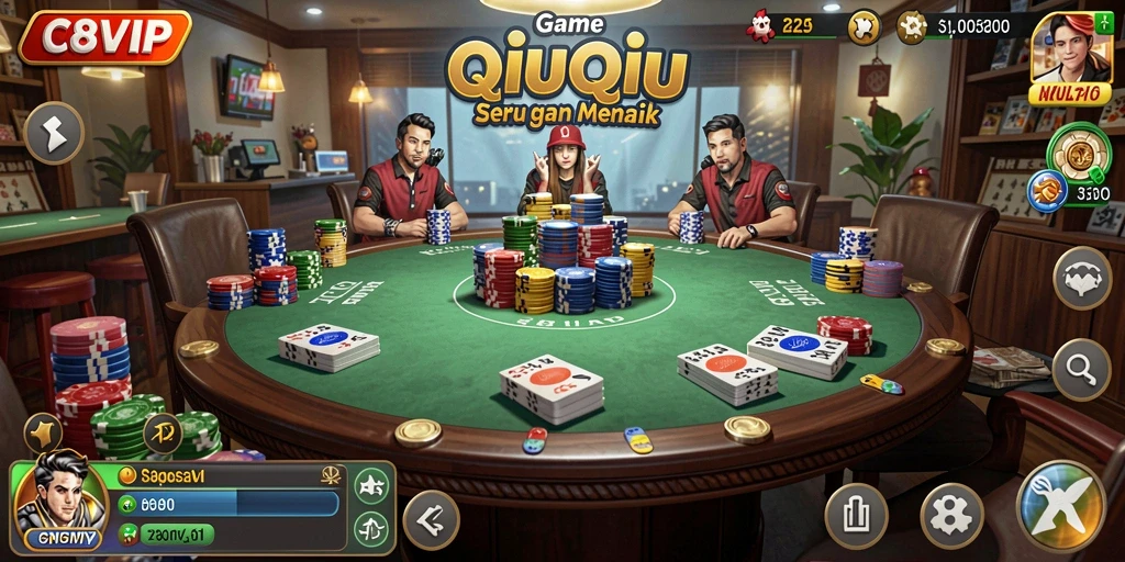 Tampilan gameplay seru dalam C8VIP QiuQiu.