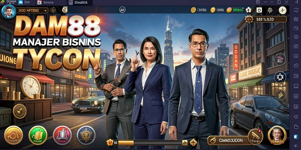 Tampilan gameplay DAM88 yang menarik dengan elemen Tycoon.