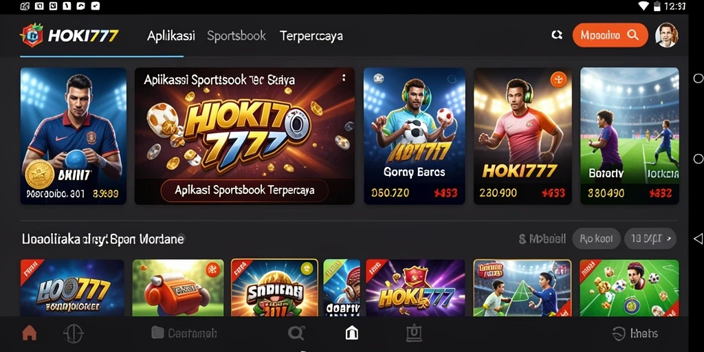 Tampilan antarmuka HOKI777 dengan pilihan taruhan Sportsbook yang lengkap.