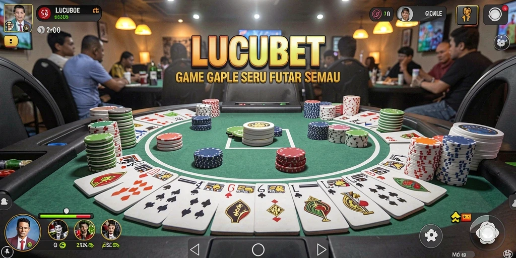 Tampilan gameplay menegangkan dalam LUCUBET saat bermain Gaple.