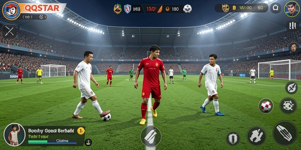 Tangkapan layar menunjukkan momen intens dalam pertandingan sepak bola.