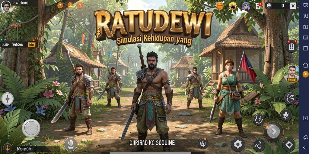 Tampilan gameplay menarik dari RATUDEWI dengan karakter beraktivitas.