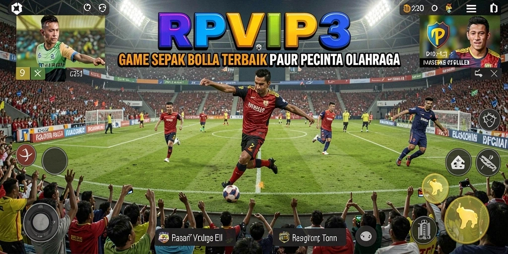 Tampilan permainan <strong>RPVIP3</strong> yang menegangkan saat pertandingan sepak bola.