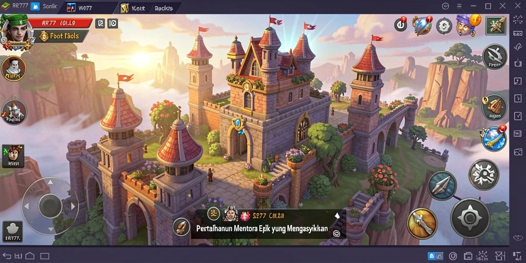 Tampilan gameplay menara pertahanan yang mendebarkan dan strategis.