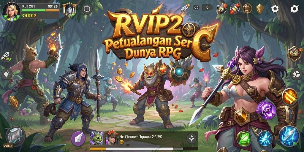 Tampilan gameplay RVIP2 yang mendebarkan dalam petualangan RPG.