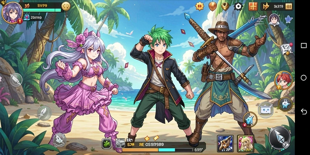 Screenshot menunjukkan aksi seru dalam petualangan Anime.