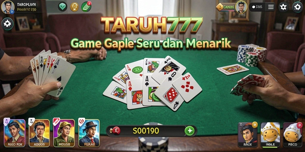 Tampilan gameplay seru dari TARUH777 saat bermain Gaple.