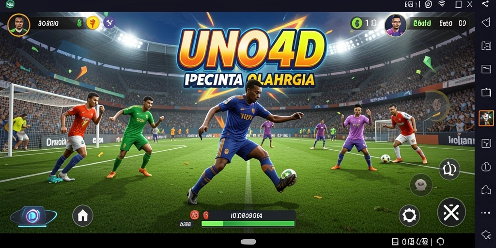 Screenshot utama UNO4D menampilkan aksi seru dari gameplay olahraga.