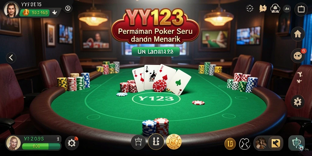 Tampilan gameplay YY123 yang menegangkan dan seru dalam permainan Poker.
